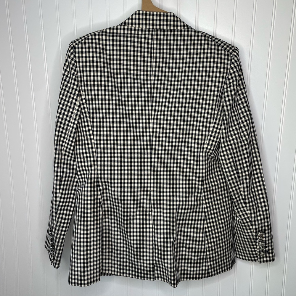 Veronica Beard Charleston Dickey Jacket Black/Ecru Gingham Plaid Check Size 10 - Picture 8 of 11